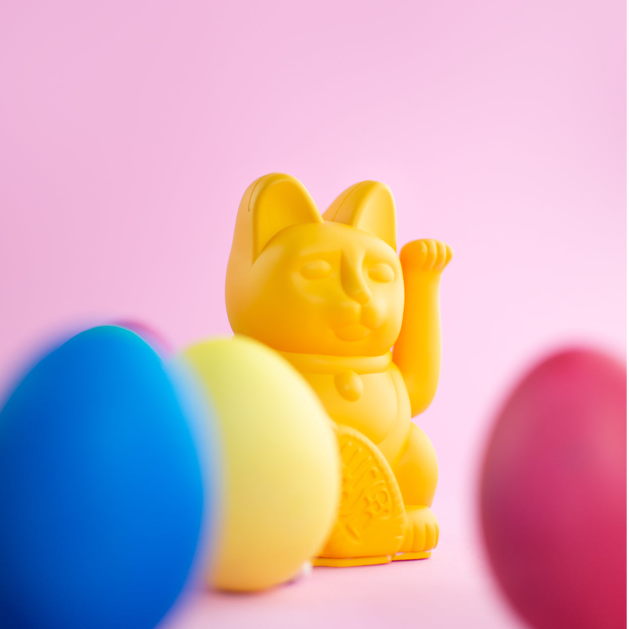 Winkekatze Mini Dunkelgelb