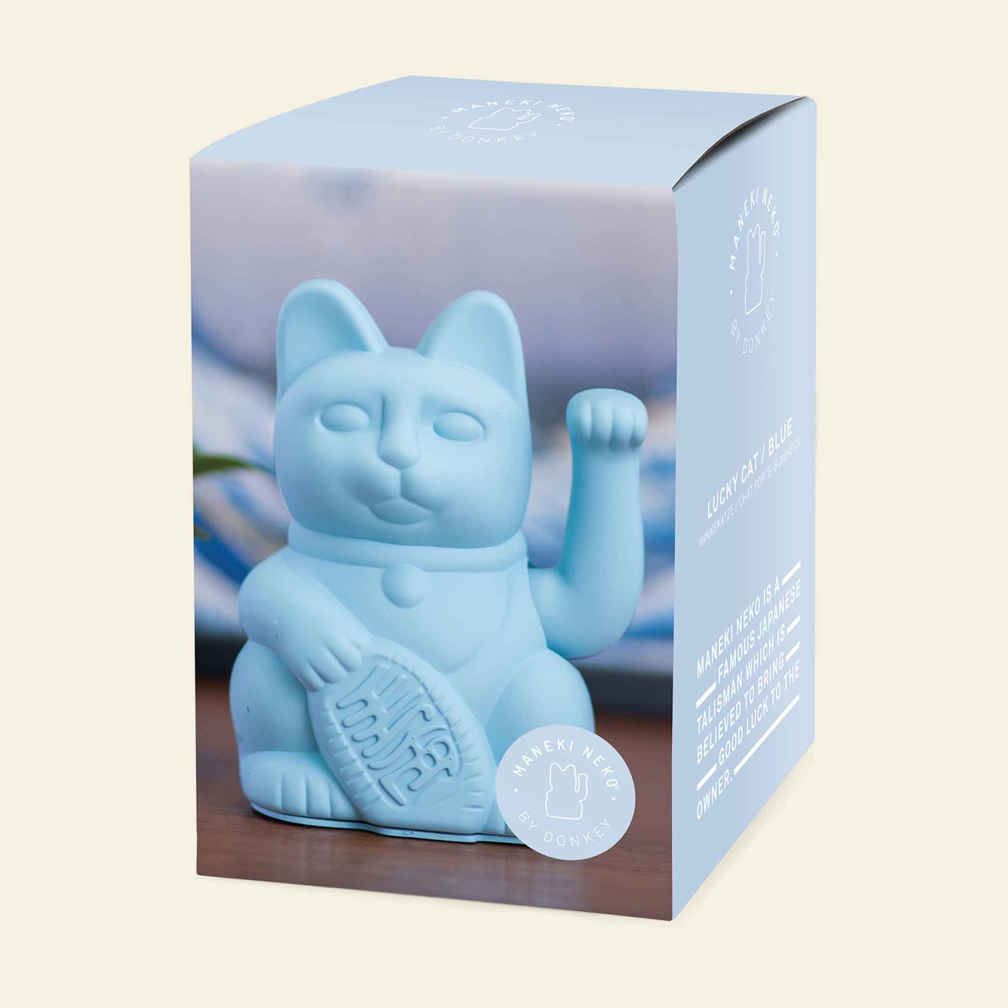 Winkekatze Hellblau