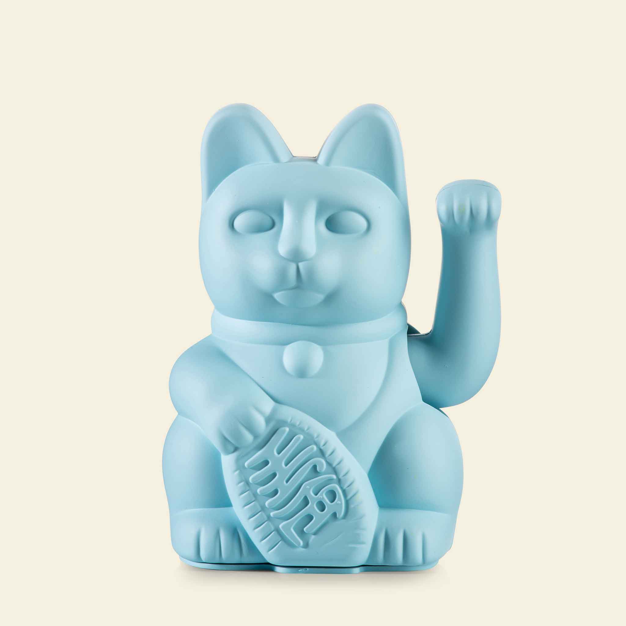 Winkekatze Hellblau