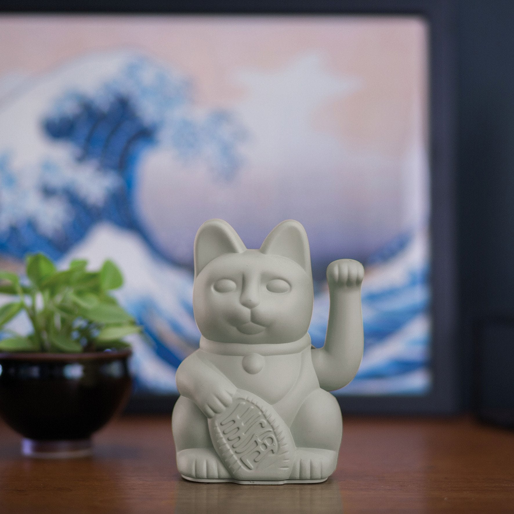 Winkekatze Grau Mood Bild