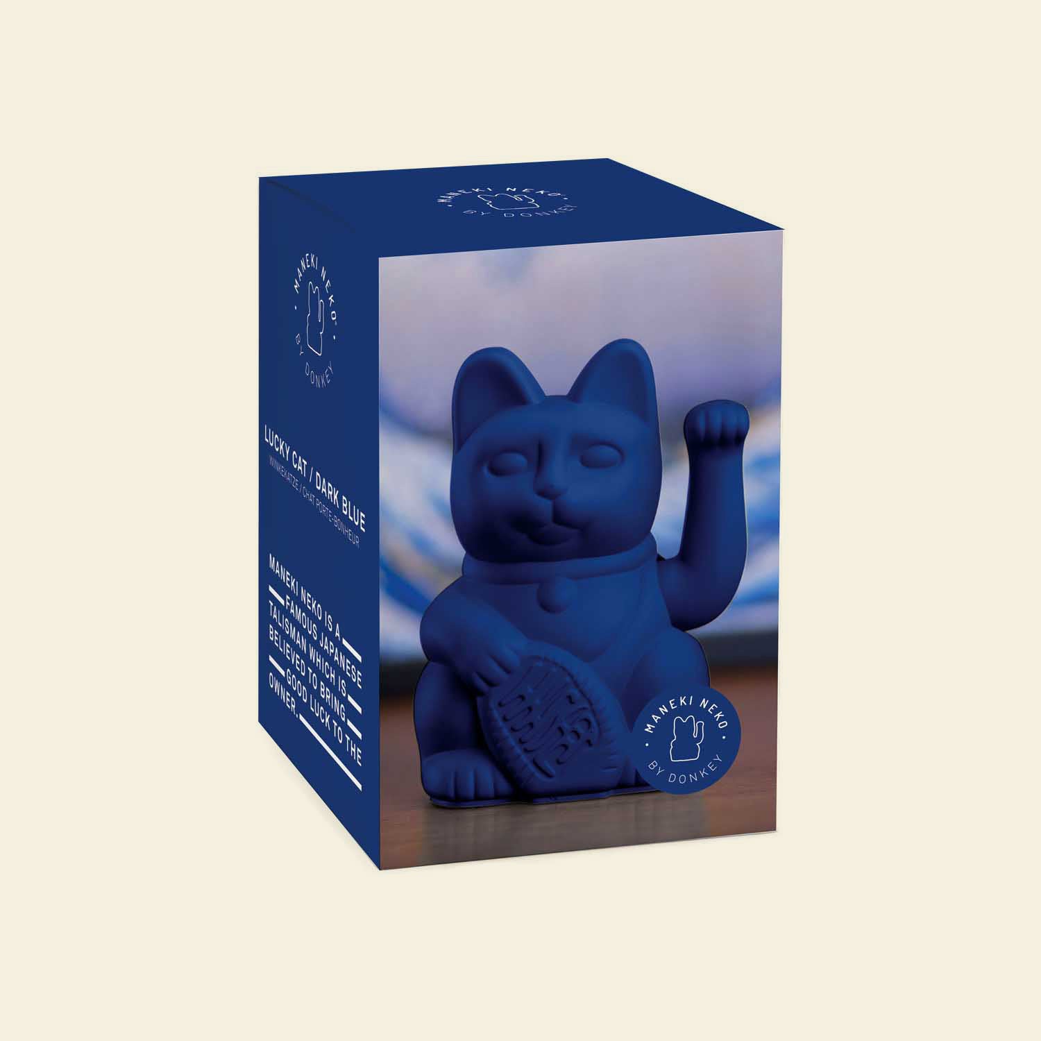 Winkekatze Dunkelblau
