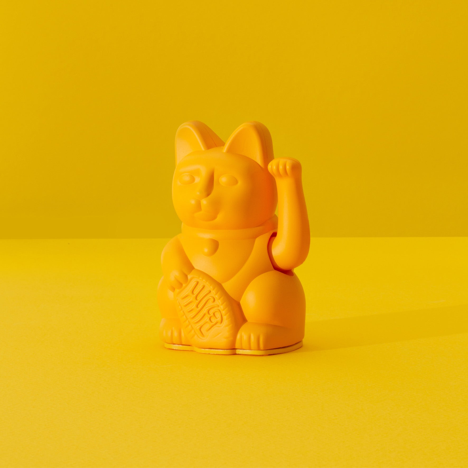 Winkekatze Mini Dunkelgelb