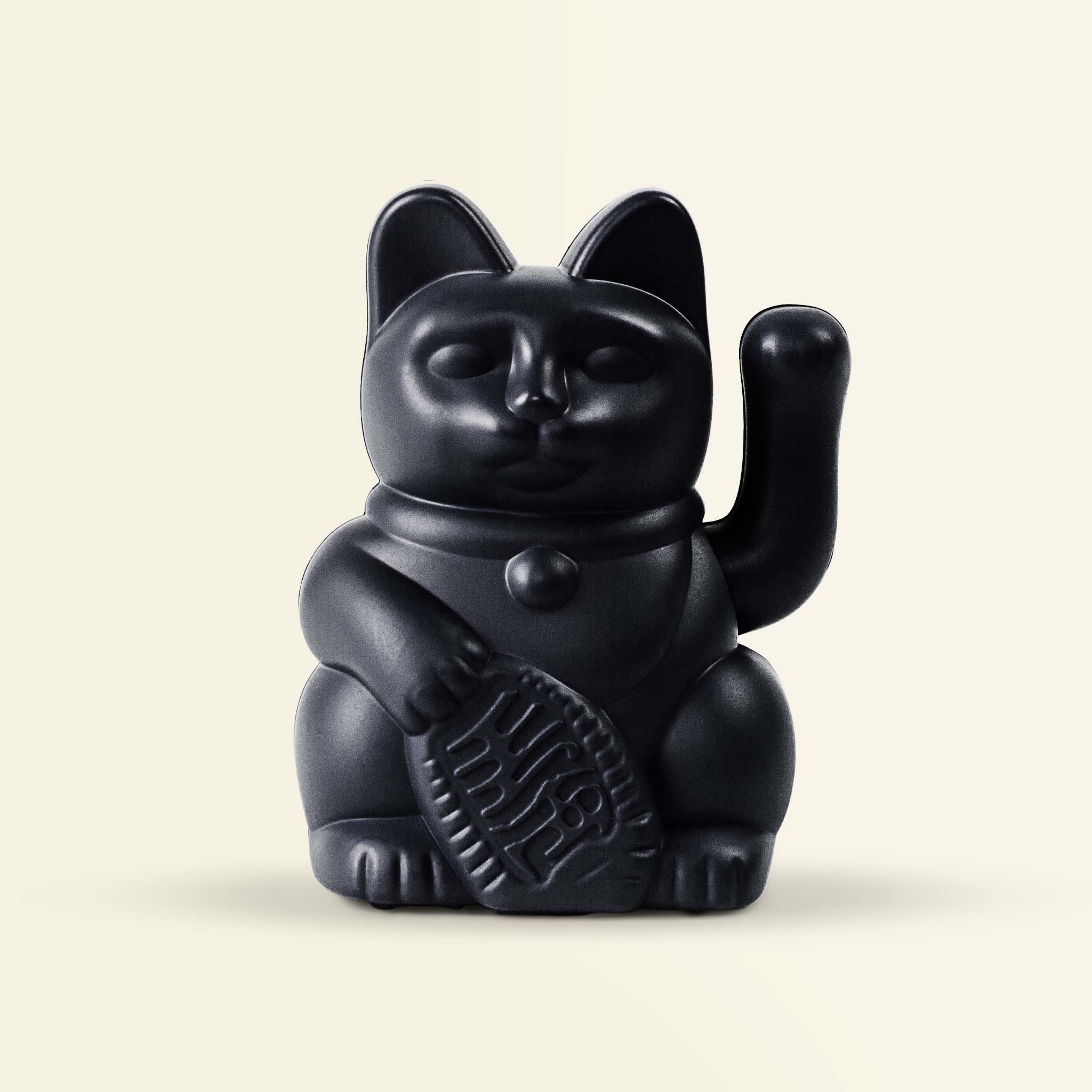 Winkekatze Solar Schwarz
